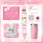 Birthday Gifts for Women, Mom, Wife, Girlfriend,Self Care Gifts for Women,Rose Relaxing Spa Gifts Basket,10Pcs Get Well Soon Care Package with Luxury Flannel Blanket,Mother's Day Gifts Wedding Gifts - Image 3