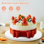 5 Pack Cake Boards 8 Inch Round Cake Drum White 1/2” Thick Cake Drums Corrugated Cardboard Cake Base for Multi-Layer Cakes Sturdy Cake Decorating Supplies - Image 4