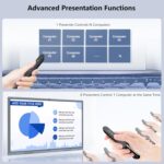 Norwii N76 Rechargeable Presentation clicker with Pointer, Long Range Presentation Remote, Wireless Presenter for PowerPoint Presentations, Slide Control (Green Light) - Image 6