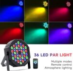 LED Par Lights with DMX Control,DJ Stage Light RGB 36 LED Uplights with Sound Activated Remote Control DJ Stage Lighting Indoor for Christmas Wedding Party Disco Club Stage Bar(2 Packs) - Image 3