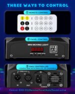 80W Moving Head DJ Lights, 5-in-1 RGBW LED Disco Light with 4 Arms Beam - DMX512 & Sound Active & Remote, Professional Party Lighting for Stage, Club, Wedding, KTV, Bar, Live House - Image 6