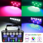 Wuzstar 27-Eye Party DJ Light with Remote, LED Strobe Effects, DMX Control & Sound Activity - Disco Stage Lighting for Clubs, Weddings, DJ Shows, Xmas, Halloween - Image 6