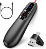 2-in-1 USB Type C Presentation Clicker, Clicker for PowerPoint Presentations, Rechargeable Wireless Presenter Remote, Pointer RF 2.4GHz USB PowerPoint Clicker Slide Advancer with Volume Control - Image 2