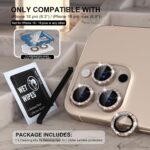 Choiche Compatible for iPhone 16 Pro/iPhone 16 Pro Max Camera Lens Protector Bling, 9H Tempered Glass Camera Cover Screen Protector Metal Ring Decoration Accessories(Glitter-Titanium Desert) - Image 3