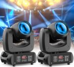 U`King 100W Moving Head DJ Lights Rotating Prism Stage Light LED Beam Lighting Spotlight with Sound Activated and DMX Control for Wedding Parties Church Live Show Disco Bar (Set of 2) - Image 2
