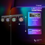 DragonX 4 Gig Bar DJ Lighting Stand – LED Stage RGB Par Lights, Lightweight Professional Strobe Light for Party, Disco Lights, Heavy Duty Tripod, Sound-Activated, Ideal for Band, Church and Concerts - Image 5