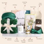 Self Care Gift Basket for Women Birthday Relaxing Spa Set Gifts with Luxury Flannel Blanket Sympathy Care Package Get Well Soon Thinking of You for Mom Wife Sister Best Friend Grandma - Image 4