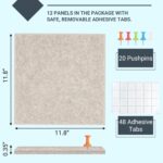 AKTOP Cork Board Bulletin Board 47"x35", 12 Pack Removable Felt Cork Board Tiles for Wall, Large Corkboard Notice Pin Board for Office, School & Home, 48 Safe Adhesive Tabs, 20 Push Pins, Latte - Image 4