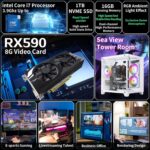 Prebuilt Gaming PC Desktop Computer,Intel Core i7 Desktop,Operating at A Frequency of 3.4-3.9 GHz,RX590 Graphics Card with 8GB GDDR5 Video Memory,16GB RAM, 1TB NVME SSD,WiFi 5.0,RGB Fan x4 - Image 3