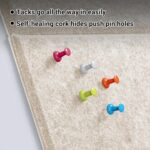 AKTOP Cork Board Bulletin Board 47"x35", 12 Pack Removable Felt Cork Board Tiles for Wall, Large Corkboard Notice Pin Board for Office, School & Home, 48 Safe Adhesive Tabs, 20 Push Pins, Latte - Image 6