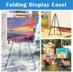 Falling in Art 66" High Black Aluminum Display Easel Stand, Large Adjustable Height Presentation Stand, Portable Tripod Holding Signs, Posters, and Whiteboards Up to 25lbs - Image 6