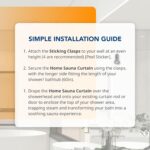 Sauna Steam Curtain | Transform Your Shower into a Personal Sauna | For Steam Baths & Spa Experience | Easy, Cost-Effective Sauna Solution for Relaxation and Wellness | Works with Shower Curtain Liner - Image 6