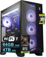 MSI Aegis ZS2 Gaming Desktop AMD 12-core Zen 5 Ryzen 9 9900X 64GB RAM 4TB SSD GeForce RTX 5080 DLSS 4 360mm Liquid Cooler 850W 80+ Gold PSU Support HDD Win11 w/ICP Hub - Image 2