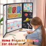 8 PCS Trifold Poster Board- Large 40" x 28" Tri Fold Display Board Hard & Thick Black Presentation Cardboard for Science Fair, School Projects, Business Supply - Image 5