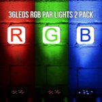 36LEDs RGB Stage Lights 2Pack - 36W Par Lights Sound Activated Remote & DMX Control by Corded Electric Uplights for Events Wedding Club Band Music Dance Show DJ Party Lighting - Image 3
