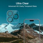 Ailun 3 Pack Camera Lens Protector for iPhone 15 Pro 6.1" & iPhone 15 Pro Max 6.7",Tempered Glass,9H Hardness,Ultra HD,Anti-Scratch,Easy to Install,Case Friendly [Does not Affect Night Shots] - Image 5