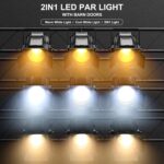 Stage Lights with Barn Doors, 200W COB LED Par Can Lights Spotlights, 2 in 1 Cool White & Warm White DMX512 Sound Activated Uplights for Events Parties Wedding Theater Church Concert Dance - Image 4