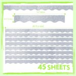60 Feet Bulletin Board Borders, 45 Sheets Silvery Glittering Scalloped Border Trim, Walls, Desks, Windows, Doors, Chalkboards, Whiteboards Decors for School, Classroom, Home & Offices - Image 3