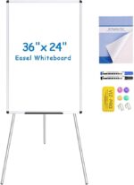 VIZ-PRO Whiteboard Easel, 36 x 24 Inches, Portable Dry Erase Board Height Adjustable With Flipchart Pad - Image 2