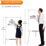VIZ-PRO Whiteboard Easel, 36 x 24 Inches, Portable Dry Erase Board Height Adjustable With Flipchart Pad - Image 3