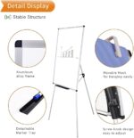 VIZ-PRO Whiteboard Easel, 36 x 24 Inches, Portable Dry Erase Board Height Adjustable With Flipchart Pad - Image 4