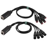 4 Channel Audio Snake, 3 Pin XLR Extender, DMX512 XLR Male/Female to Ethercon RJ45 Over Cat5/6/6e Ethernet Extender for Live Stage Sound Lighting Audio Recording, 2ft Breakout Cable - Image 2