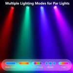 36 LED Stage Lights, Corded RGB Par Lights, 4/7 CH DMX Par Can, LED Stage Par with Sound Activated & DMX 512, Uplights for Wedding, Club, Event, Party, 4 Pack - Image 5