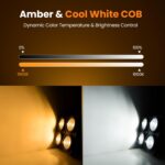 Big Dipper 4x100W COB LED Par Light - High CRI≥95 Stage Blinder with Cool White & Amber, DMX512, Sound Active, Master-Slave Par Lights for DJ, Church, Concert, Theater, Stage Lighting(1PCS) - Image 7