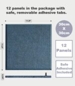 Large Cork Board Alternative - 47"x35" 12 Pack Felt Wall Tiles with Safe Removable Adhesive Tabs, Cork Wall Tiles Cork Board for Home Office Pin Board Tack Board 48 x 36 - Prussian Blue - Image 5