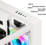 LXZ Gaming PC Desktop 12th I5-12400F, Desktop Computer, GeForce RTX 3050, 32G DDR4 RAM, 1TB NVME SSD, Prebuilt Tower Computer for Gaming, Home and Office (White) - Image 3