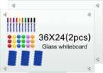 H-Qprobd Glass White Board for Wall Dry Erase Board 36" x 24" (2pcs) Magnetic Presentation Whiteboard for Home, Office and School - Image 2