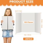 Ctosree 100 Pcs Trifold Poster Board Bulk 14 x 22 Inch Fold Presentation Display Science Project Board for School Workshop Business Projects Exhibition Supplies, White - Image 3
