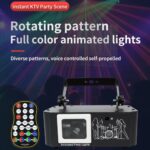 DJ Party Lights, 3D Animation RGB 60 Patterns Dreamy Starry Disco Lighting DMX512 Sound Activated Stage Lights, Remote Control Beam Effect Light for Disco KTV Club Bar Wedding Bar Karawa Show Live - Image 3