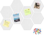 12" Large Bulletin Board with 30 Push Pins, Pack of 8 Hexagon Felt Pin Board Notice Boards for Home Office Kitchen, Felt Wall Tiles for Photos Memos - Image 3