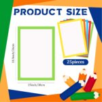 Dianelhall 25 Pcs Rainbow Color Frame Poster Board 10.2 x 15 Inch Colored White Poster Board Paper Colorful Bright Blank Display Board for School Project Kid DIY Craft Presentation Holiday Event - Image 3