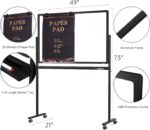 Mobile Clear Glass Whiteboard on Wheels - TANKEE 48" x 32" Dry Erase Board with Stand, Large Rolling White Board with 25 Sheets Paper Pad, Transparent Tempered Glass Board for Office Home School - Image 7
