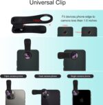 Godefa Phone Camera Lens Kit, 14 in 1 Lenses with Selfie Light for iPhone 14 13 12 11 Xs X Pro Samsung and Other Andriod Smartphone, Universal Clip on Wide Angle+Macro+ Fisheye Camera Lenses - Image 4
