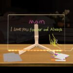 Led Note Board with Colors: 11.8'' x7.8'' Clear Acrylic Dry Erase Board with Light & 7 Pens for Drawing & Writing - Glow led Acrylic Message Board with Stand Creative Rewritable - Image 9