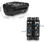 U`King Spider Moving Head Light 8x10W LEDs Beam DJ Lights RGBW Sound Activated and DMX-512 Control for Party Pub Festival Disco Show Wedding Event Stage Lighting - 2 Packs - Image 7