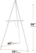DJAR 3 Pcs 63" Wooden Easel Stand for Sign, Dual-use Adjustable Height, Wood Floor Display Easel for Wedding, Welcome Board, Poster, Picture, Photo- White - Image 3