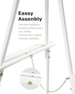 DJAR 3 Pcs 63" Wooden Easel Stand for Sign, Dual-use Adjustable Height, Wood Floor Display Easel for Wedding, Welcome Board, Poster, Picture, Photo- White - Image 5