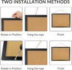 GDMINLO Black Cork Bulletin Board, 17.7 X 13.3 inches with Oak Wood Finish Frame, for Wall Office Home and School (Pins, Eye Bolts, gaskets, Screws) - Image 6
