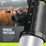 High-Power 420-1600mm f/8.3 HD Manual Telephoto Zoom Lens for Canon EOS 80D, 90D, Rebel T3, T5, T7, 70D, 5D, 6D II, 7D II Cameras WHITE - Image 5