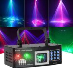 Laser Lights DJ Lights for Parties Pro 4 in 1 with Sound Activated & DMX Control DJ Laser Light Show RGBW & UV Beam Effect Stage Laser Light for Party Birthday Disco Bar Stage Live Show - Image 2