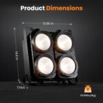 Big Dipper 4x100W COB LED Par Light - High CRI≥95 Stage Blinder with Cool White & Amber, DMX512, Sound Active, Master-Slave Par Lights for DJ, Church, Concert, Theater, Stage Lighting(1PCS) - Image 3