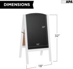 Ilyapa A-Frame Chalkboard Sidewalk Sign - Rounded Top Folding Standing Sandwich Sign for Restaurant, Office, Weddings - White Wood, 18 x 31.5 - Image 3