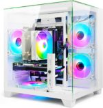 LXZ Gaming PC Desktop 12th I5-12400F, Desktop Computer, GeForce RTX 3050, 32G DDR4 RAM, 1TB NVME SSD, Prebuilt Tower Computer for Gaming, Home and Office (White) - Image 2
