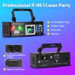 Laser Lights DJ Lights for Parties Pro 4 in 1 with Sound Activated & DMX Control DJ Laser Light Show RGBW & UV Beam Effect Stage Laser Light for Party Birthday Disco Bar Stage Live Show - Image 6