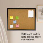 GDMINLO Black Cork Bulletin Board, 17.7 X 13.3 inches with Oak Wood Finish Frame, for Wall Office Home and School (Pins, Eye Bolts, gaskets, Screws) - Image 5