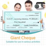 Giant Reusable Dry Erase Check 30x16 Inch - Large Presentation Board for Fundraisers & Awards | Oversized Donation Sign with 2 Markers (Green) - Image 4